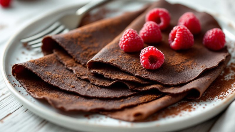 Chokladproteinpannkakor med kakao och bär