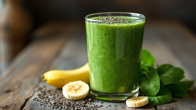 Grön proteinsmoothie med spenat och banan