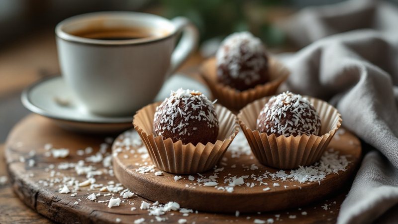 Proteinchokladbollar rullade i kokos