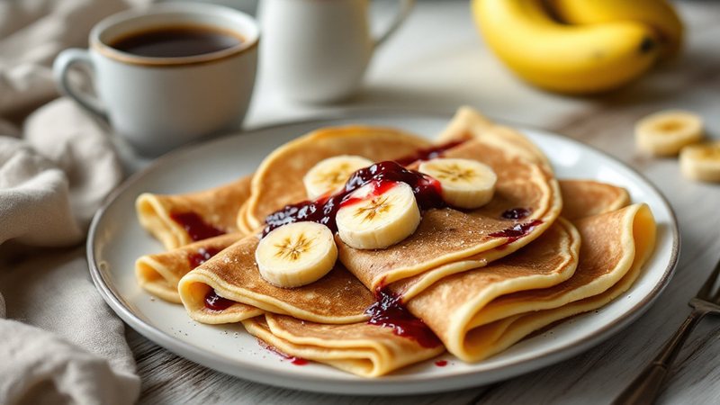 Proteinpannkakor med banan och blåbär